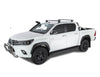 Rhino Rack Vortex RLT600 Trackmount Black 2 Bar Roof Rack to suit Toyota Hilux N80 2015-Onwards