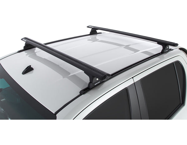 Rhino Rack Vortex RLT600 Trackmount Black 2 Bar Roof Rack to suit Toyota Hilux N80 2015-Onwards