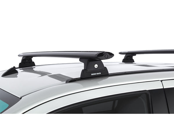 Rhino Rack Vortex RLT600 Trackmount Black 2 Bar Roof Rack to suit Toyota Hilux N80 2015-Onwards