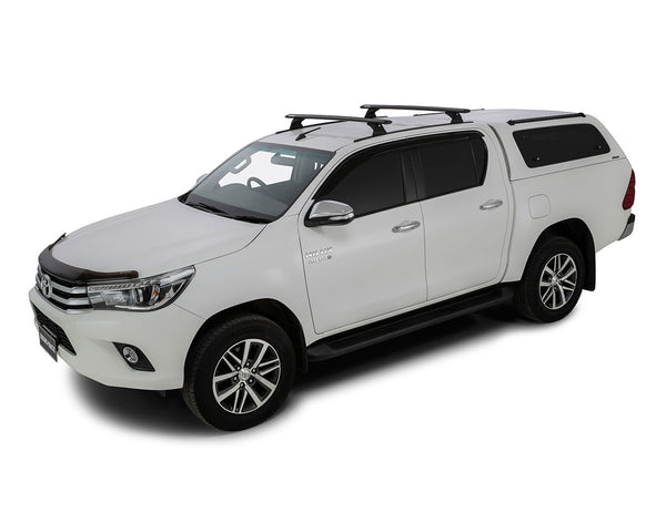 Rhino Rack Vortex RCH Trackmount Black 2 Bar Roof Rack to suit Toyota Hilux N80 2015-Onwards