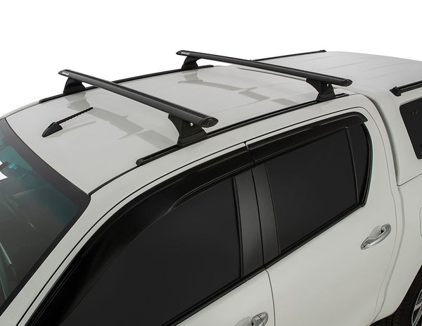 Rhino Rack Vortex RCH Trackmount Black 2 Bar Roof Rack to suit Toyota Hilux N80 2015-Onwards