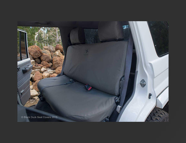 Black Duck Canvas Rear Seat Covers to suit Toyota Landcruiser 79 Series Double Cab 2016-Onwards