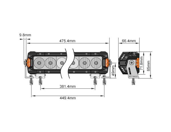 STEDI PRO 18.6" 12 LED Single Row Light Bar