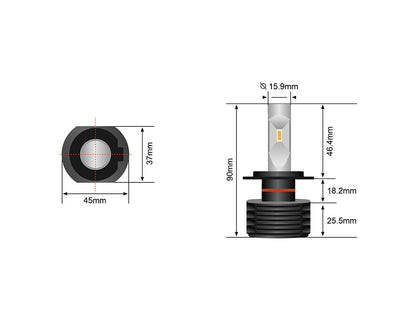 STEDI Motorcycle H7 LED Headlight Upgrade Kit