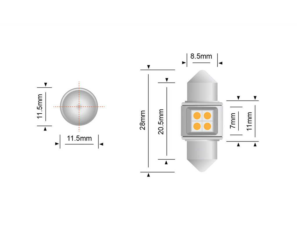STEDI Festoon 28MM LED Bulbs (Pair)