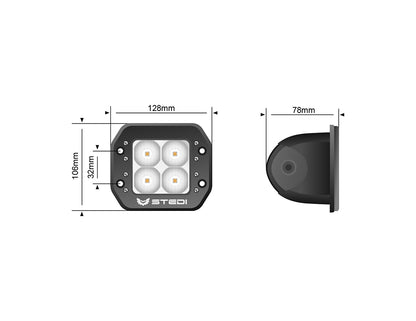 STEDI C-4 Black Edition Flush Mount LED Flood Light