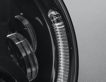 STEDI 7" Halo Carbon Black LED Headlight (Single)