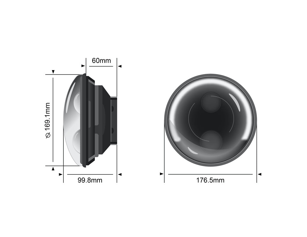 STEDI 7" Halo Carbon Black LED Headlight (Pair)