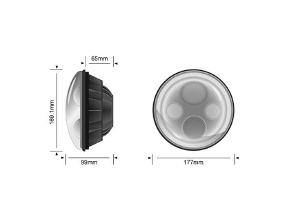 STEDI 7" Halo Iris Chrome LED Headlight (Single)