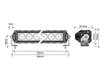 STEDI 21.5" 20 LED Slim Light Bar