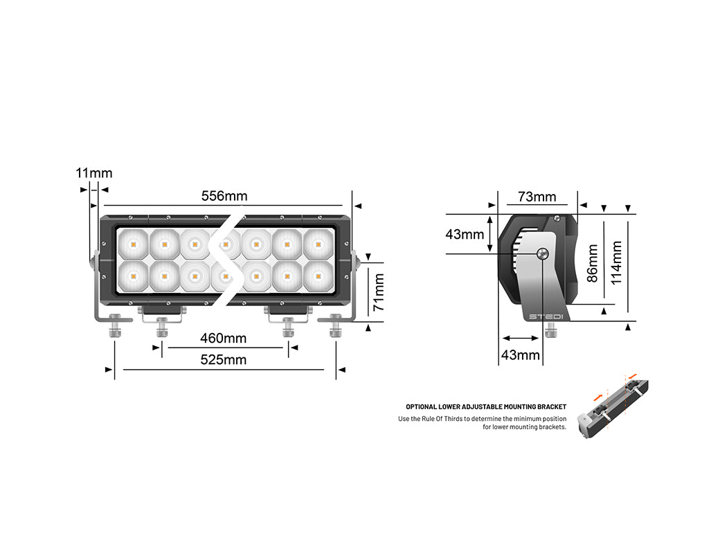 STEDI LED Lightbar Double Row 22