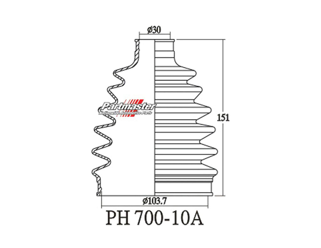 POK Outer CV Boot Kit to suit Toyota Hilux N70 2005-2015
