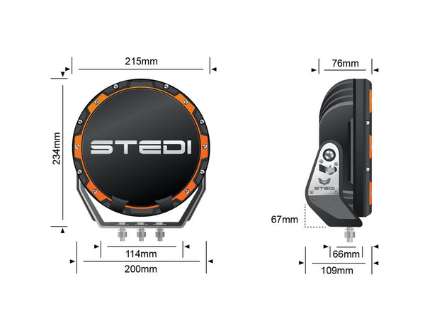 STEDI Single Type X Pro LED Driving Light