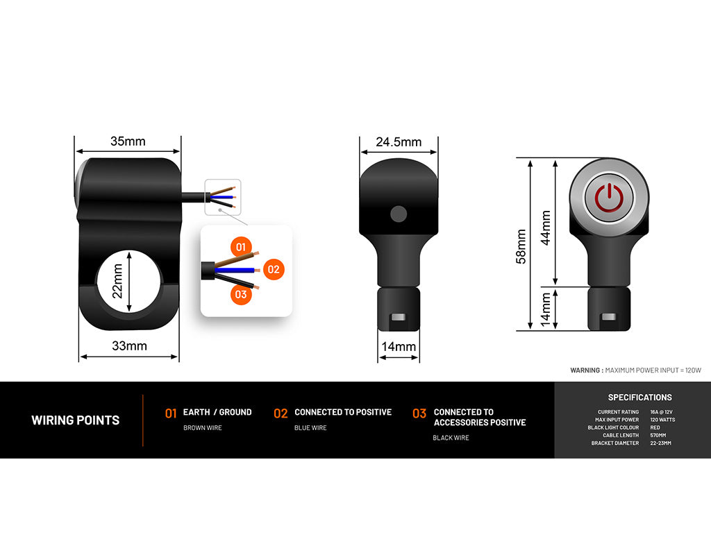 STEDI Motorbike LED Light Switch